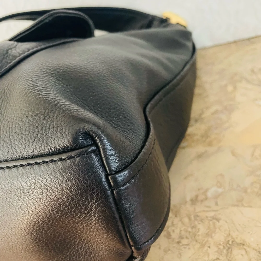 MICHAEL KORS Elegant Black pebble Leather hobo Shoulder Bag - Picture 7 of 9